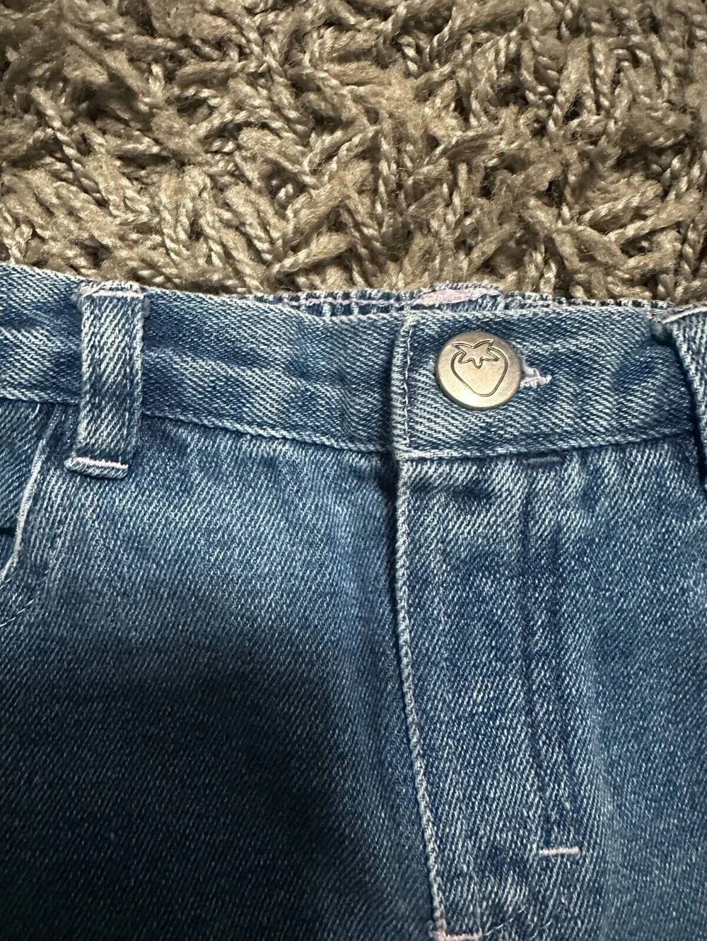 Vintage y2K 2005 Strawberry Shortcake Denim Baby Jeans Size 18M